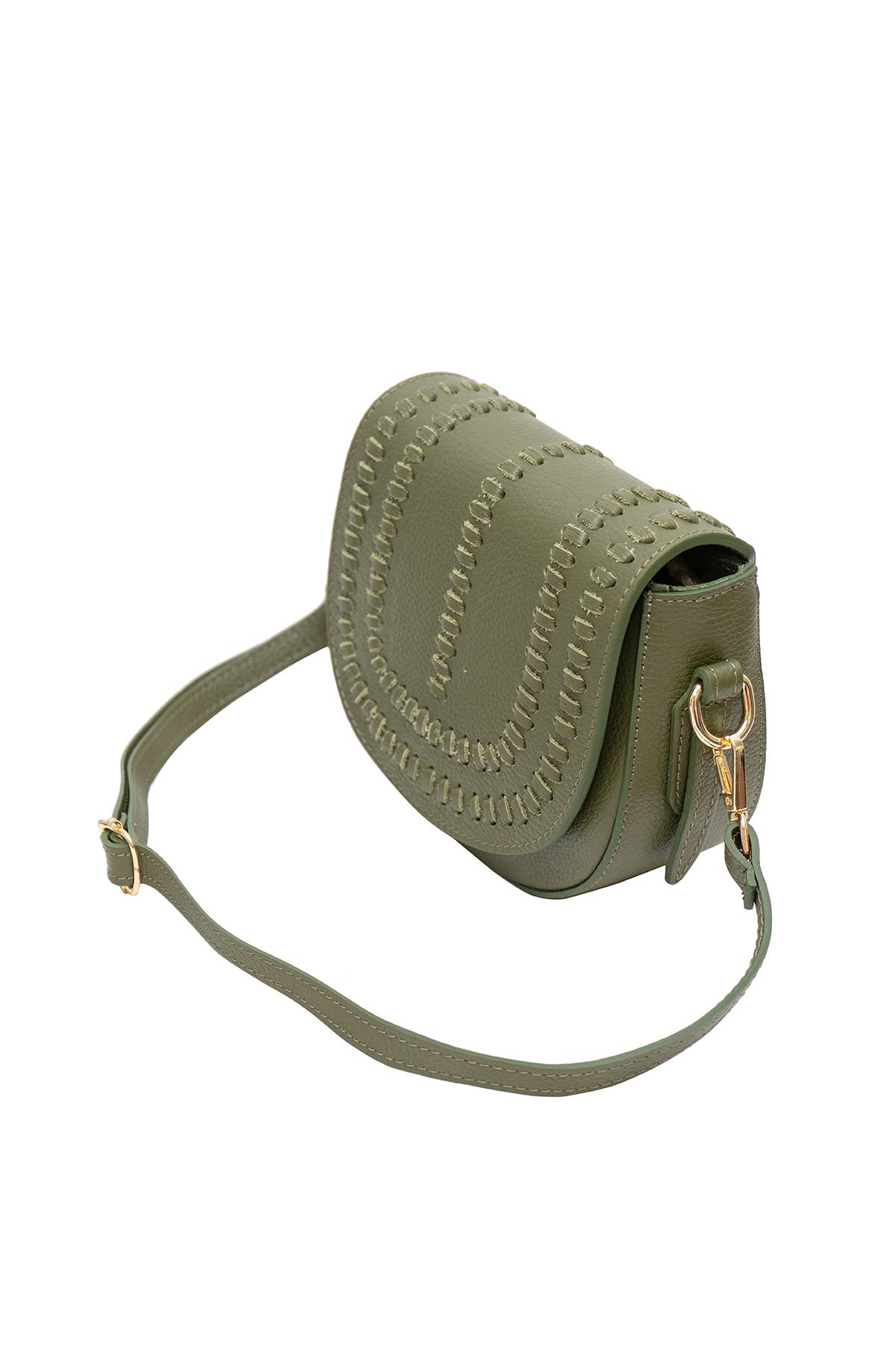 Grained cowhide crossbody bag